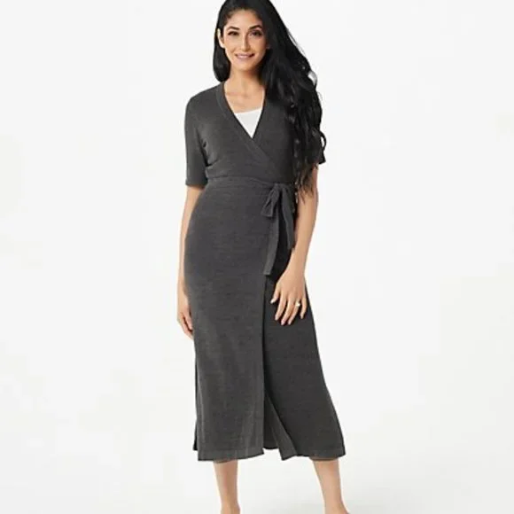 chinese dress ladies Barefoot Dreams CozyChic Ultra Lite Caftan, Carbon at Amazon Women's  Clothing store main image 1